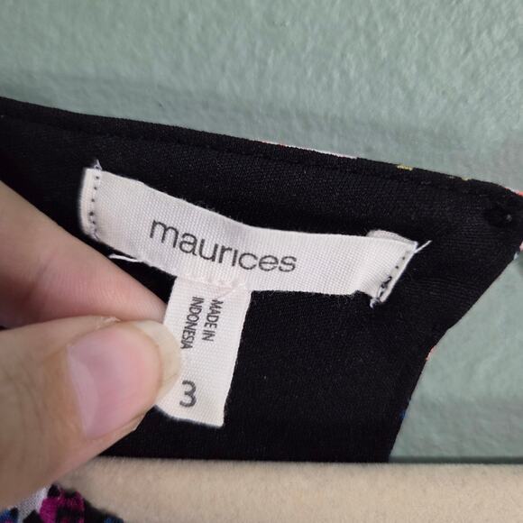 Maurices Womens Plus Size Floral Print Keyhole Sleeveless Midi Dress 3 Stretch - Picture 3 of 6